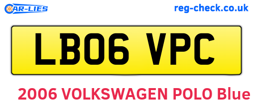 LB06VPC are the vehicle registration plates.