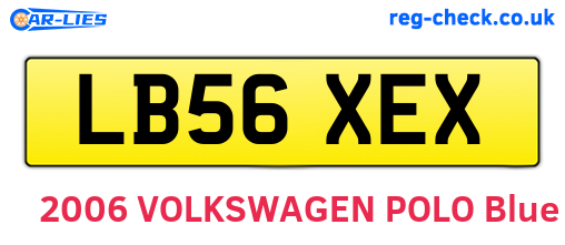 LB56XEX are the vehicle registration plates.