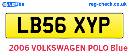 LB56XYP are the vehicle registration plates.