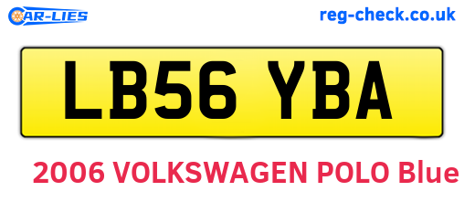 LB56YBA are the vehicle registration plates.