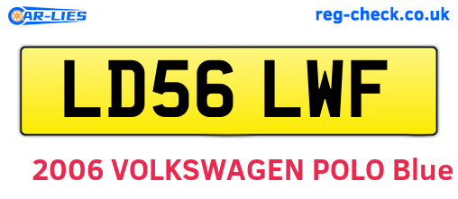 LD56LWF are the vehicle registration plates.
