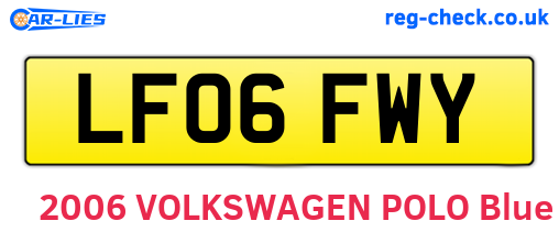LF06FWY are the vehicle registration plates.