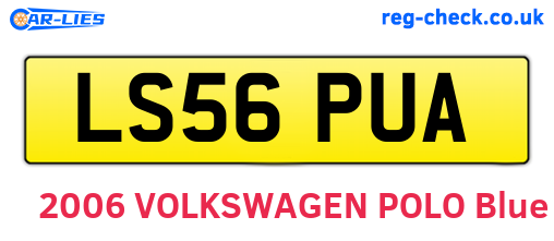 LS56PUA are the vehicle registration plates.