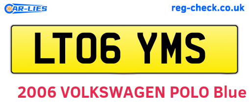 LT06YMS are the vehicle registration plates.