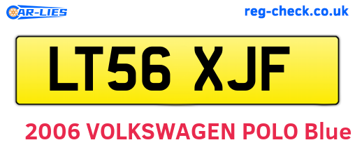 LT56XJF are the vehicle registration plates.