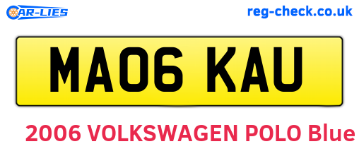 MA06KAU are the vehicle registration plates.