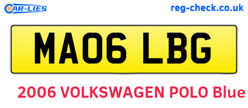 MA06LBG are the vehicle registration plates.