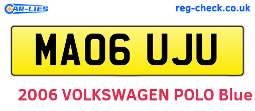 MA06UJU are the vehicle registration plates.
