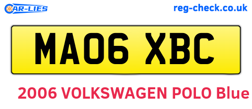 MA06XBC are the vehicle registration plates.