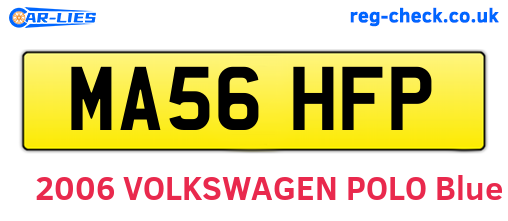 MA56HFP are the vehicle registration plates.