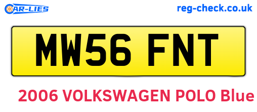 MW56FNT are the vehicle registration plates.
