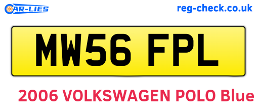 MW56FPL are the vehicle registration plates.