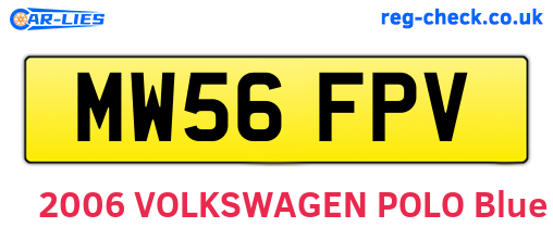 MW56FPV are the vehicle registration plates.