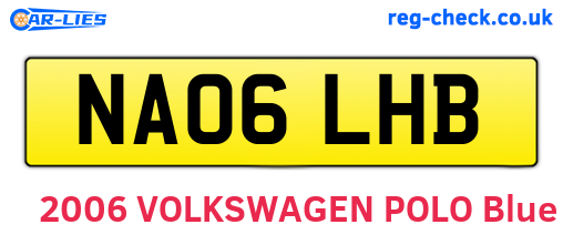 NA06LHB are the vehicle registration plates.