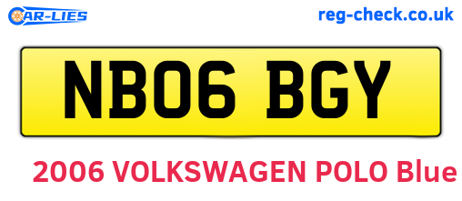 NB06BGY are the vehicle registration plates.