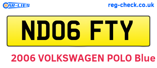 ND06FTY are the vehicle registration plates.