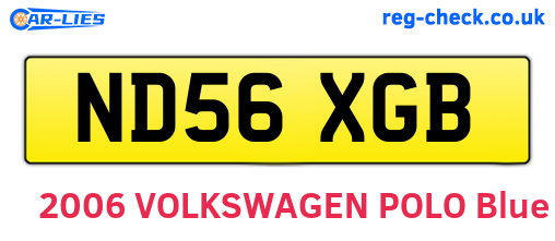 ND56XGB are the vehicle registration plates.