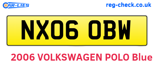 NX06OBW are the vehicle registration plates.
