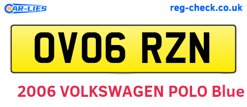 OV06RZN are the vehicle registration plates.