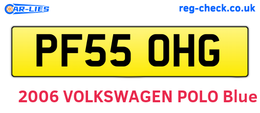 PF55OHG are the vehicle registration plates.