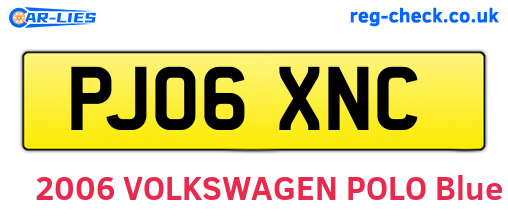 PJ06XNC are the vehicle registration plates.
