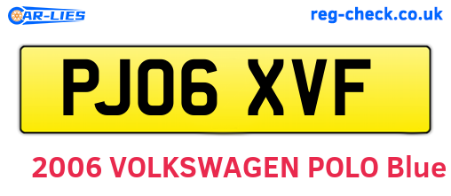PJ06XVF are the vehicle registration plates.