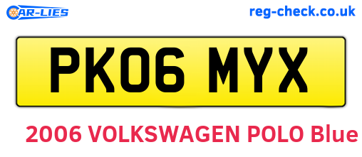 PK06MYX are the vehicle registration plates.