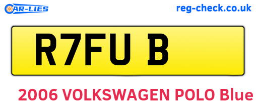 R7FUB are the vehicle registration plates.