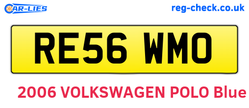 RE56WMO are the vehicle registration plates.