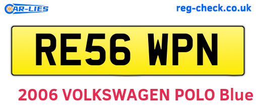 RE56WPN are the vehicle registration plates.