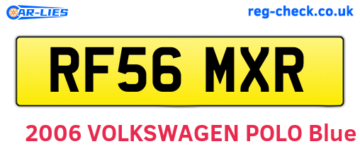 RF56MXR are the vehicle registration plates.