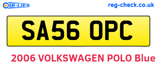 SA56OPC are the vehicle registration plates.