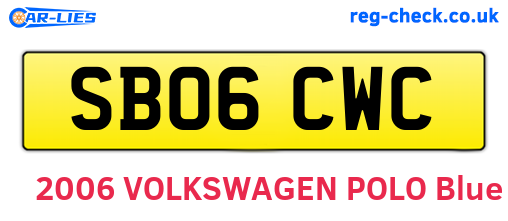 SB06CWC are the vehicle registration plates.