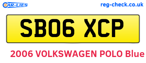 SB06XCP are the vehicle registration plates.