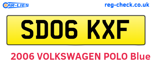 SD06KXF are the vehicle registration plates.