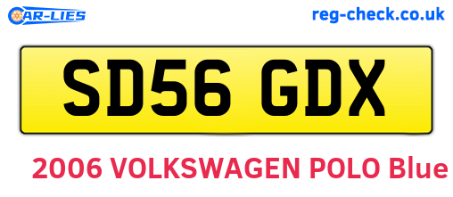 SD56GDX are the vehicle registration plates.