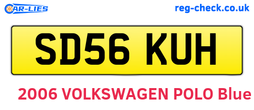 SD56KUH are the vehicle registration plates.