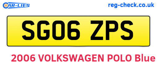 SG06ZPS are the vehicle registration plates.