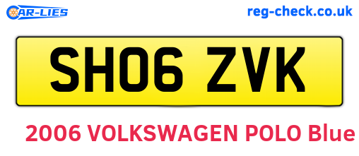 SH06ZVK are the vehicle registration plates.