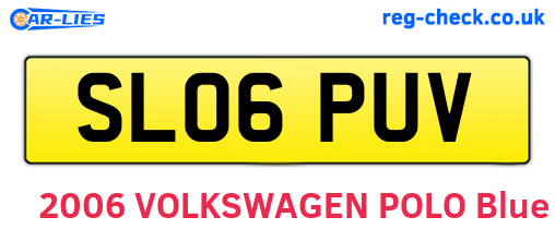 SL06PUV are the vehicle registration plates.