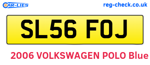 SL56FOJ are the vehicle registration plates.