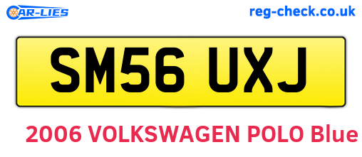 SM56UXJ are the vehicle registration plates.