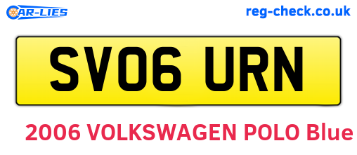 SV06URN are the vehicle registration plates.