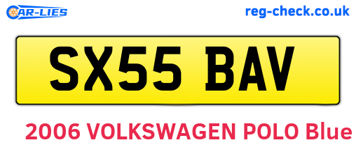 SX55BAV are the vehicle registration plates.