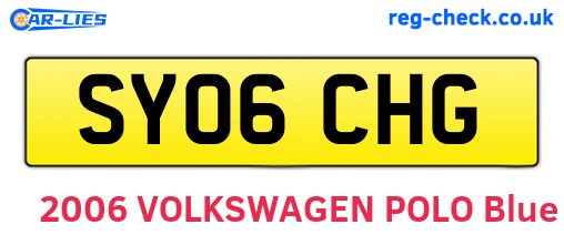 SY06CHG are the vehicle registration plates.