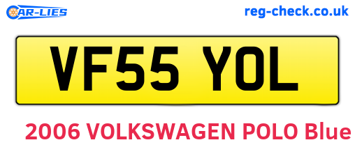 VF55YOL are the vehicle registration plates.