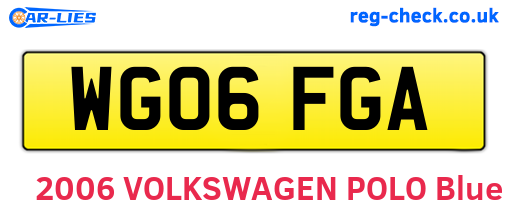WG06FGA are the vehicle registration plates.