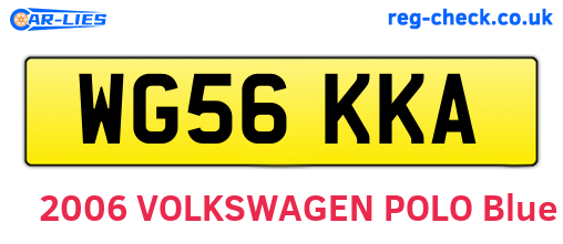 WG56KKA are the vehicle registration plates.