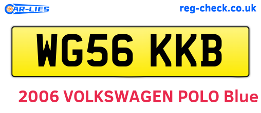 WG56KKB are the vehicle registration plates.