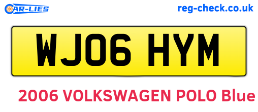 WJ06HYM are the vehicle registration plates.